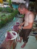 Chopping a 3kg tuna into Kinilaw